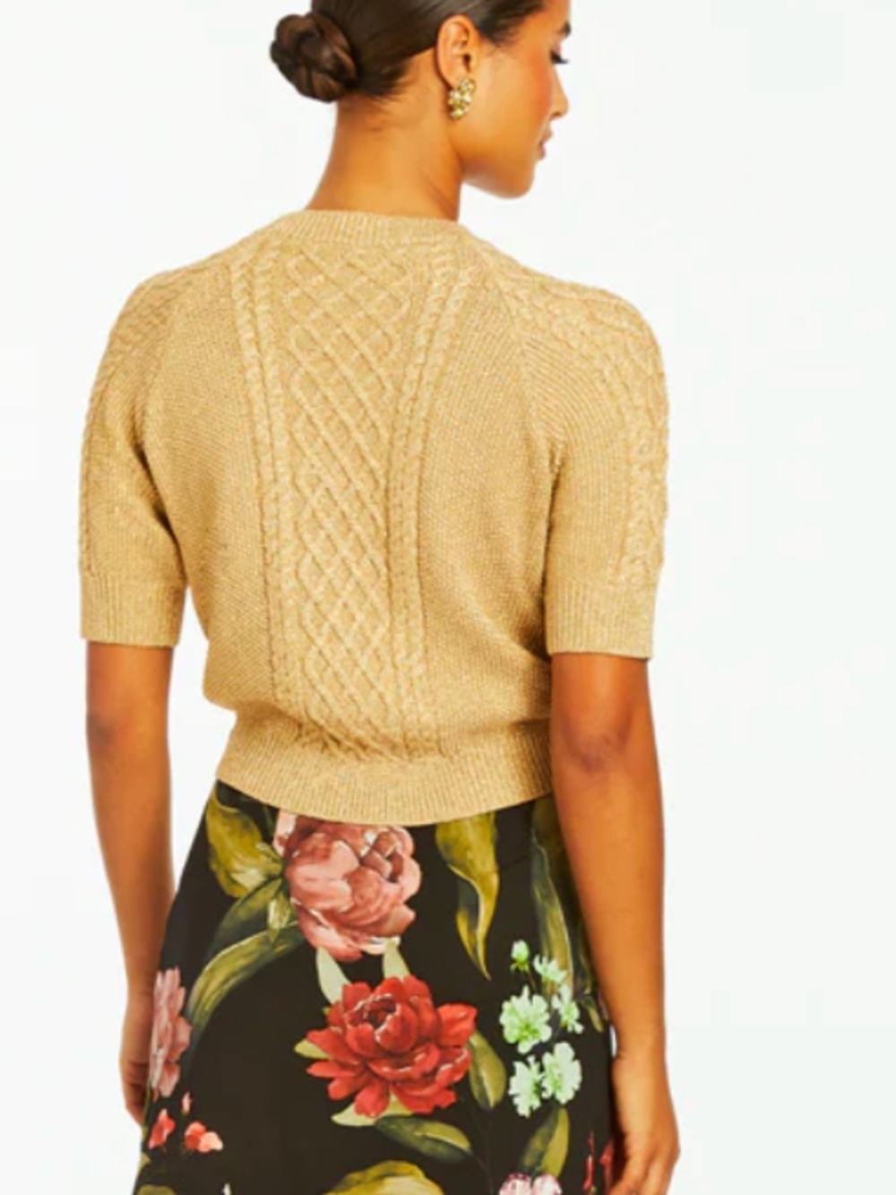 Mestiza New ork Enya sweater metallic lurex yarn gold XL - Picture 2 of 10